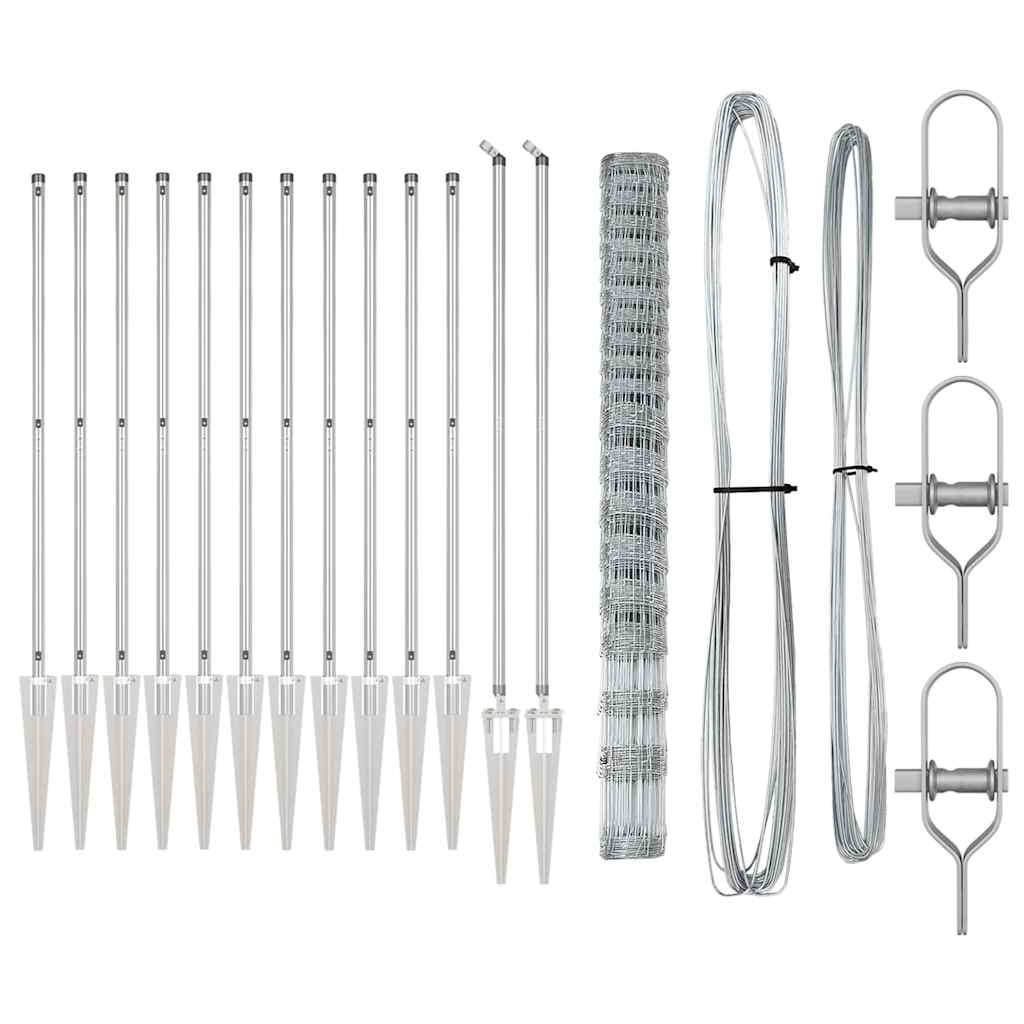 Wildzaun Silber 25 x 1,6 m Verzinkter Stahl